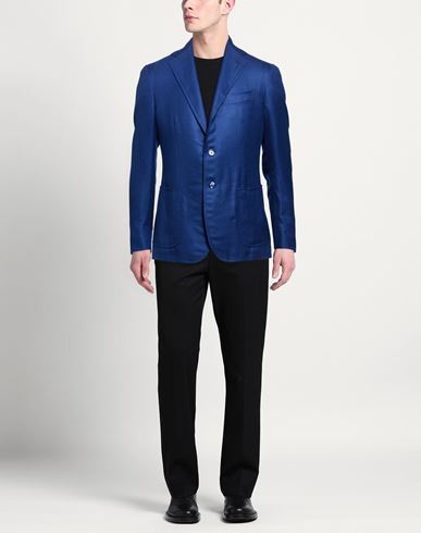 Man Blazer Blue Size 40 Cashmere, Silk