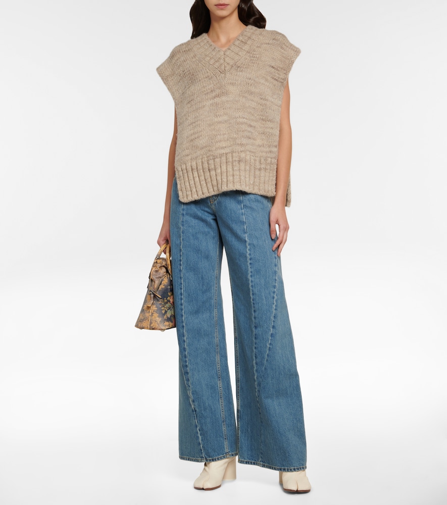 Alpaca, cotton, and wool sweater vest