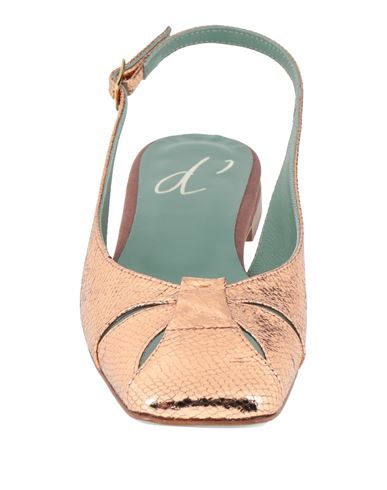 Woman Ballet flats Rose gold Size 10 Leather