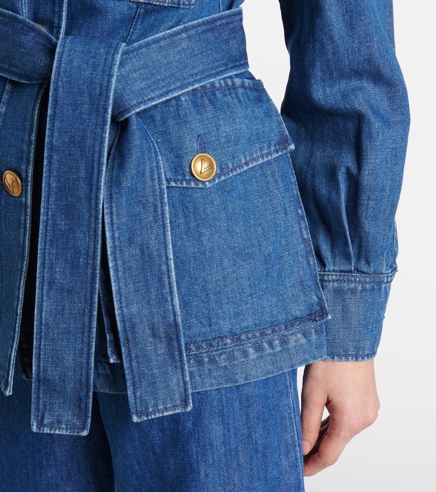 Belted denim jacket