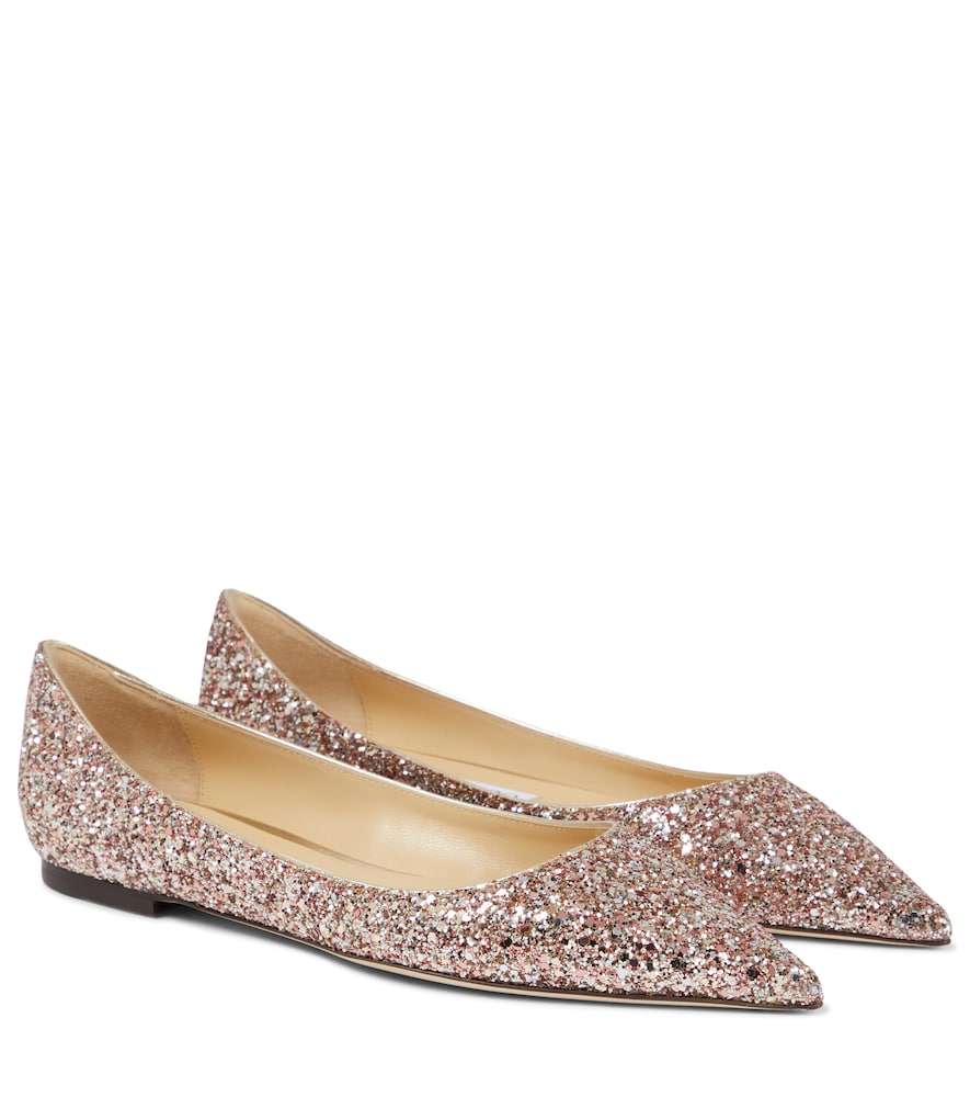 Jimmy Choo Love glitter ballet flats