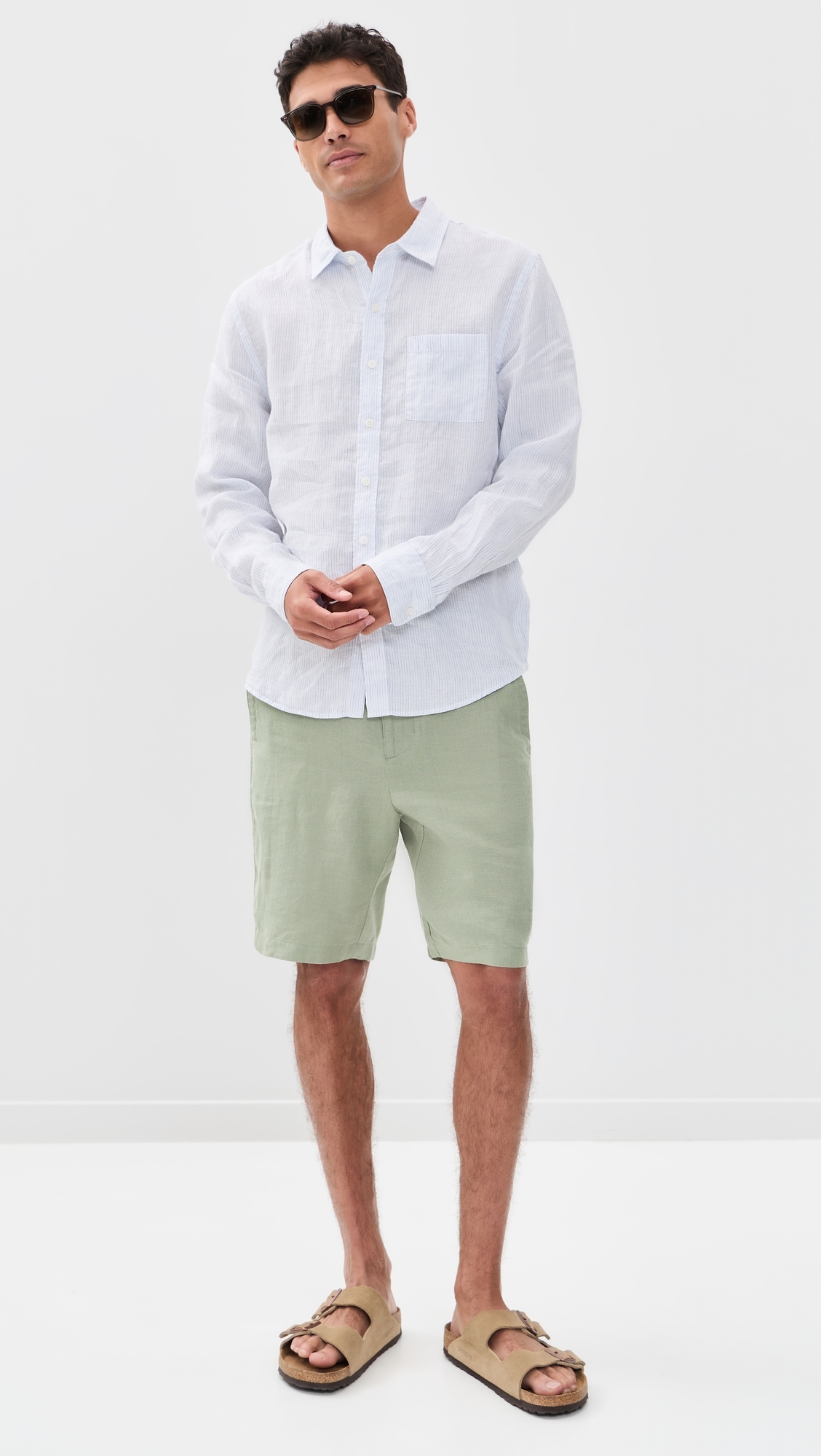 Drawstring Hemp Shorts Matcha