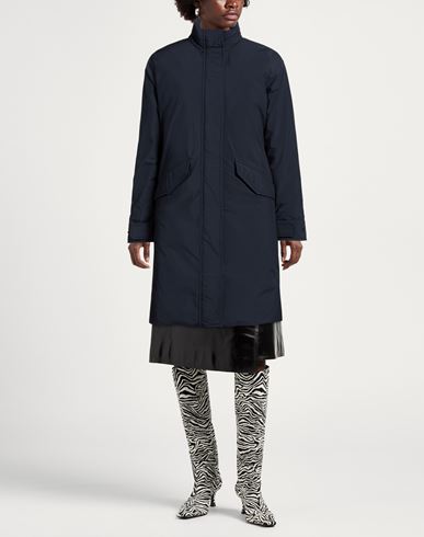 Woman Coat Midnight blue Size L Polyester