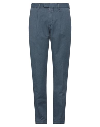 Man Pants Slate blue Size 36 Cotton, Polyester, Elastane