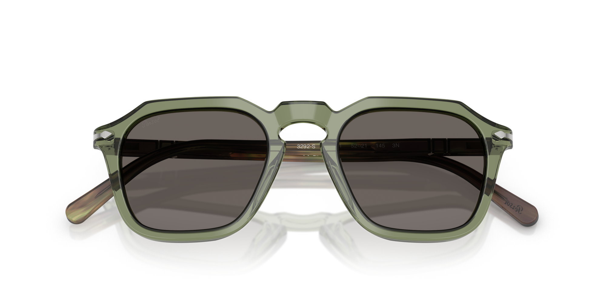 Persol Unisex Persol PO3292S 1226B1 Sunglasses Acetate Green Grey Squared Norma
