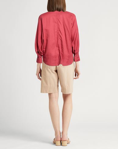 Woman Shirt Rust Size L Linen, Cotton