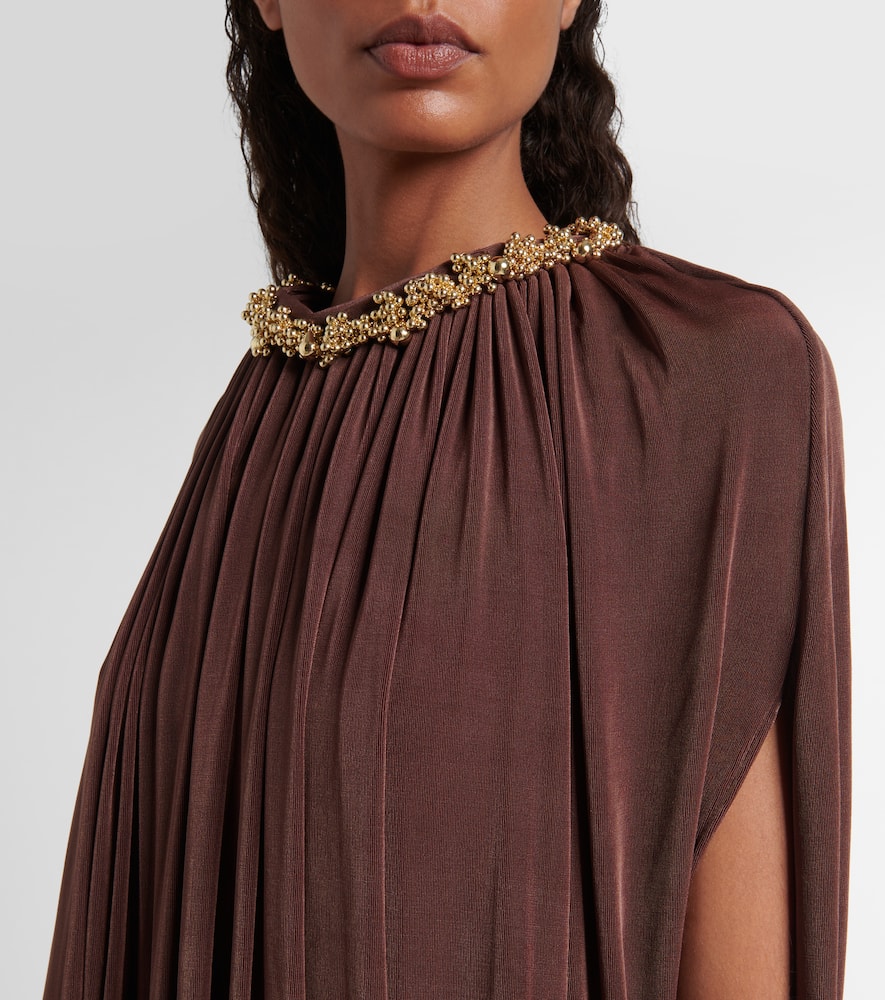 Embellished draped minidress
