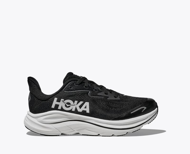 HOKA Clifton 10 Shoes in Black/White