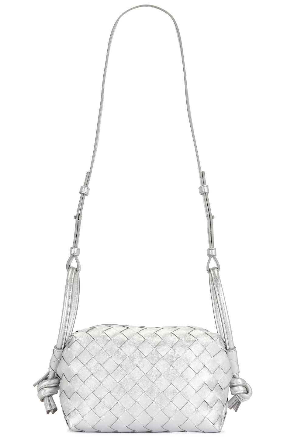 Bottega Veneta Loop Top Handle Bag in Silver - Metallic Silver. a