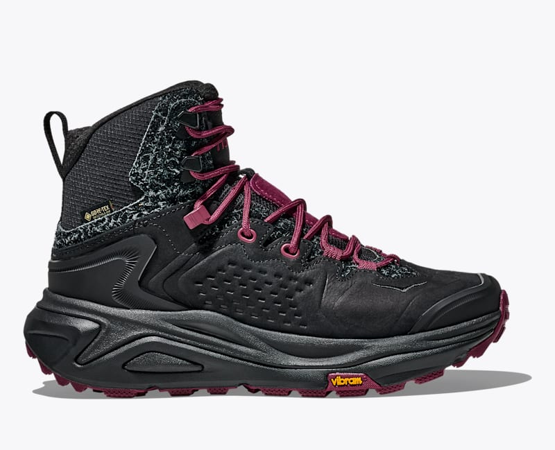 HOKA Elite Terrain System Kaha 3 GTX Shoes in Black/Stone Fruit