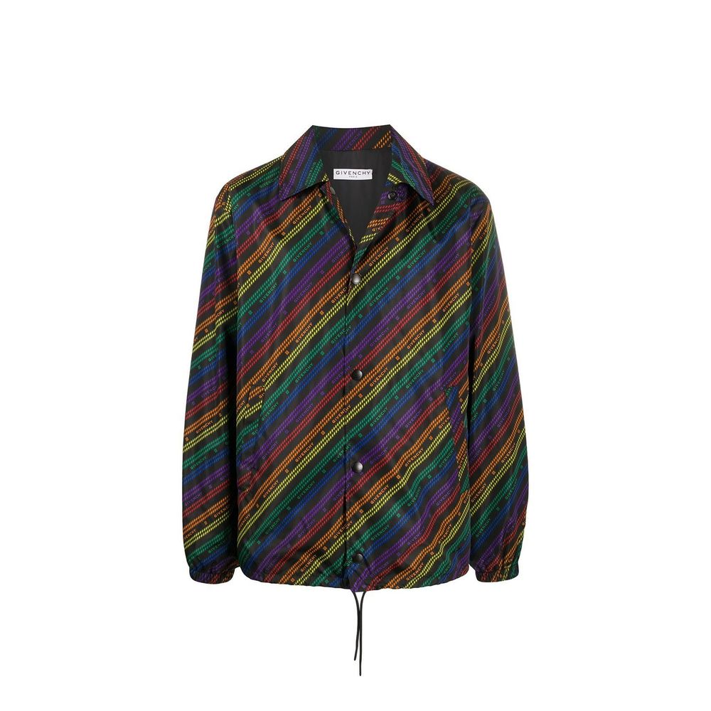Logo-Stripe Nylon Shell Jacket — Black