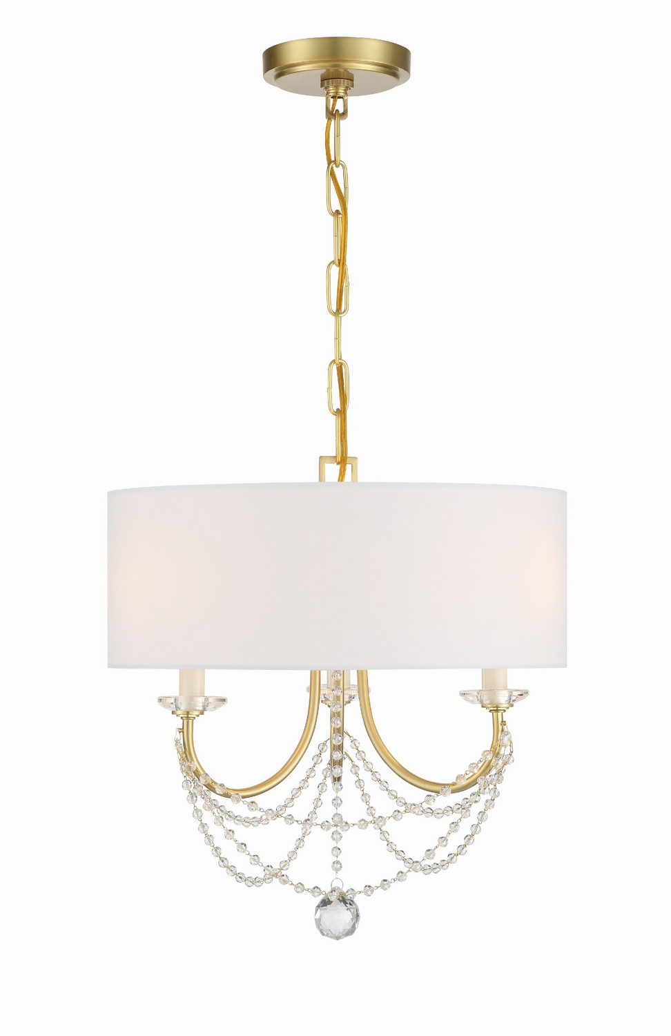 Delilah 3-Light Mini Chandelier in Aged Bra
