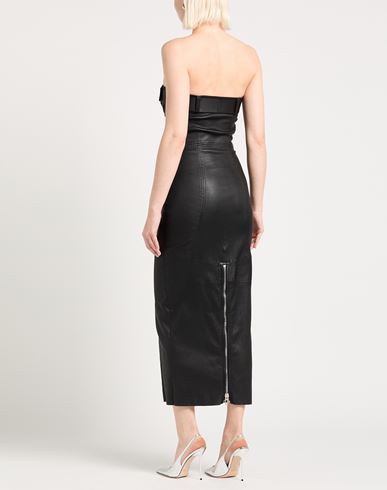 Woman Midi dress Black Size M Lambskin