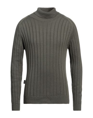 Man Turtleneck Military green Size M Cotton, Acrylic