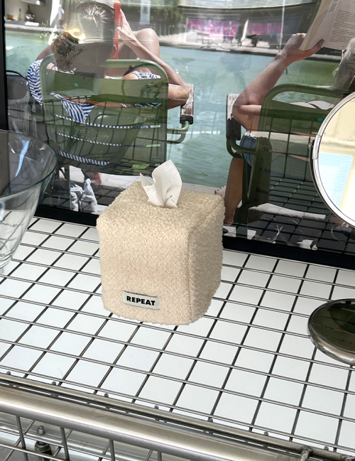 Cream Tissue Case Square Tissue Case