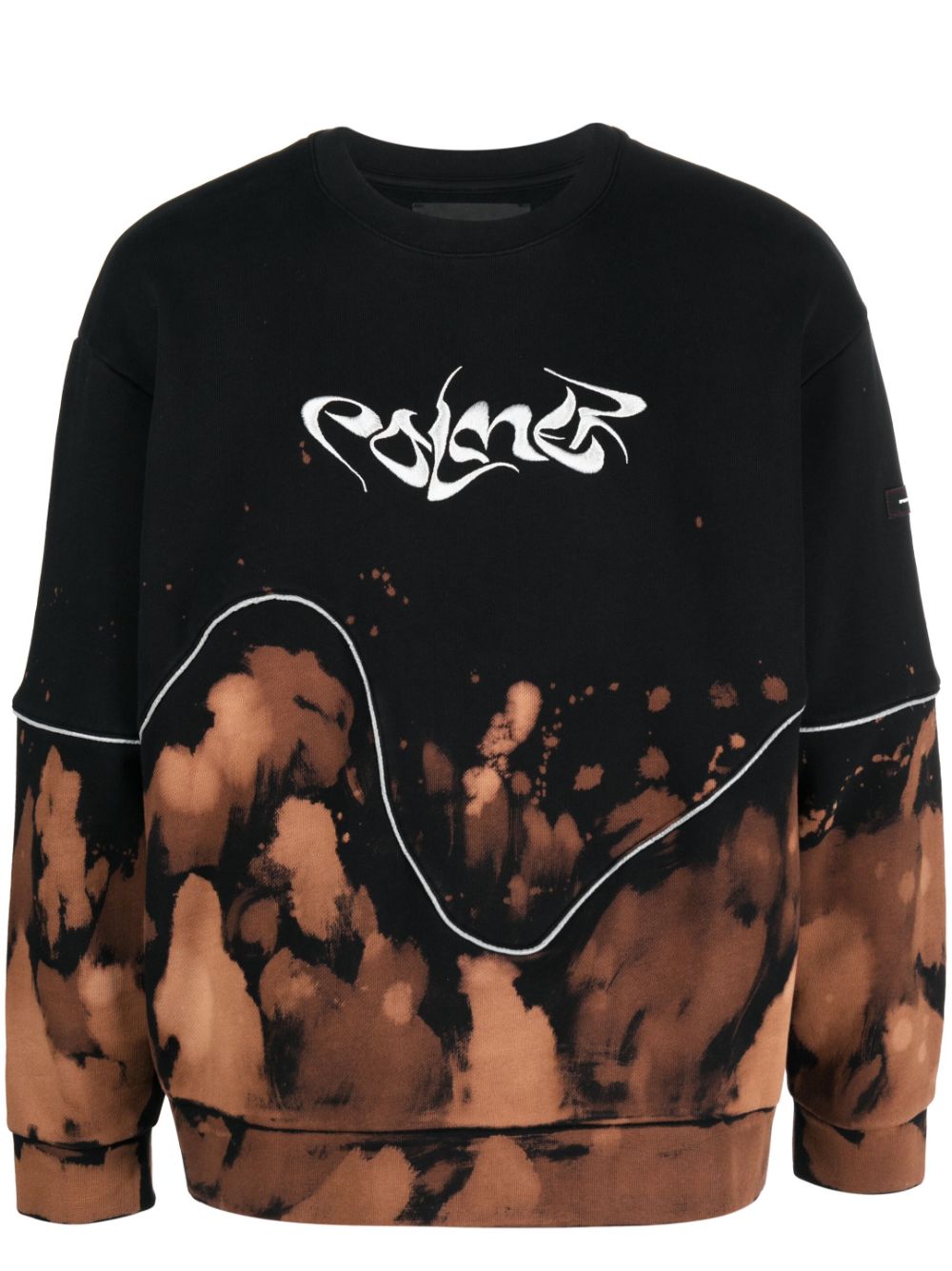Logo-embroidery cotton sweatshirt - Black