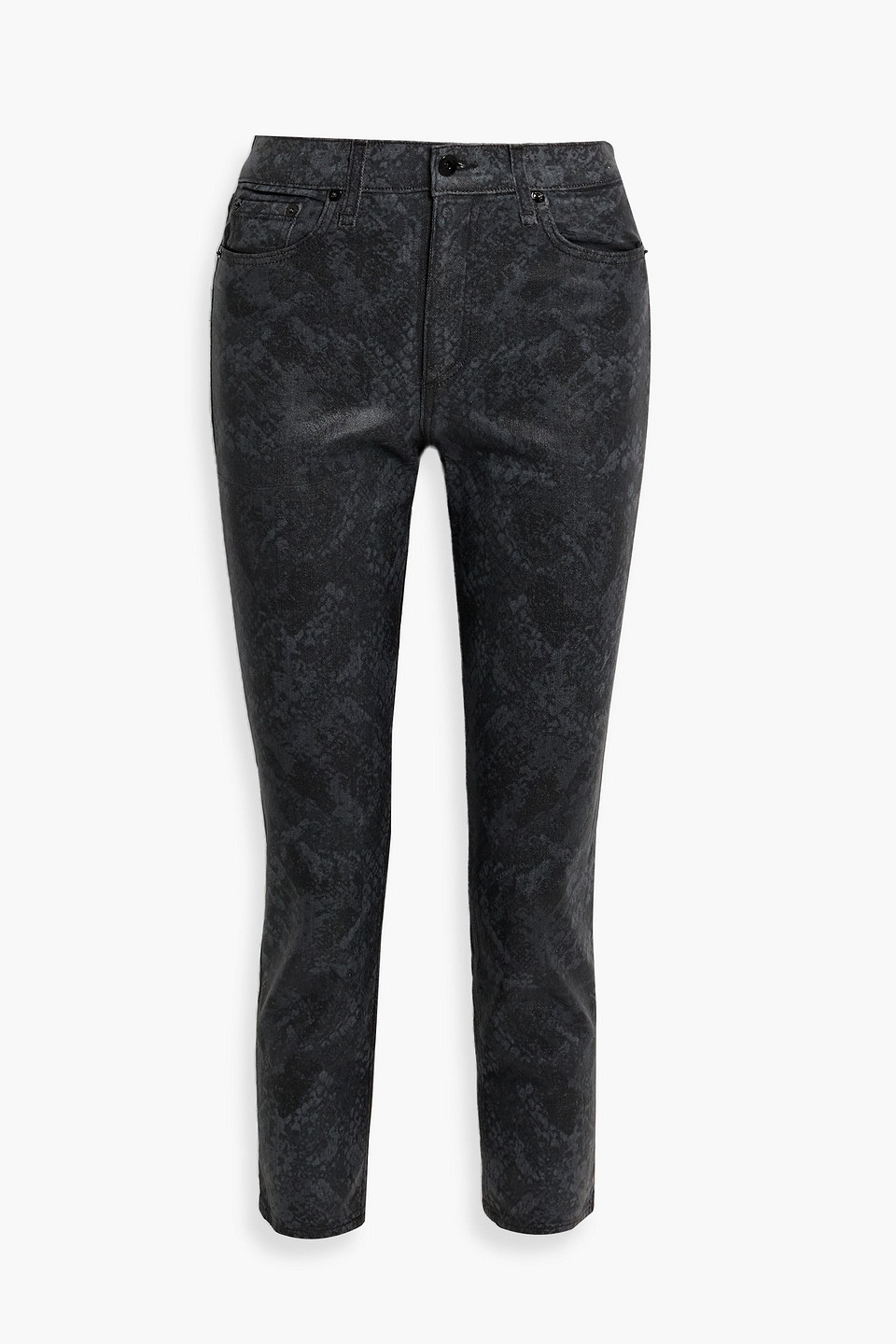 Rag & bone - Nina cropped high-rise straight-leg jeans - Gray - 23