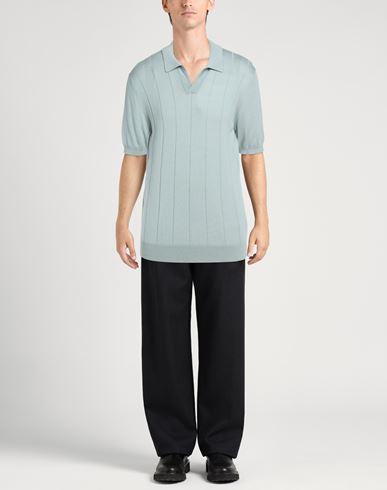 Man Polo shirt Deep teal Size L Silk, Cotton