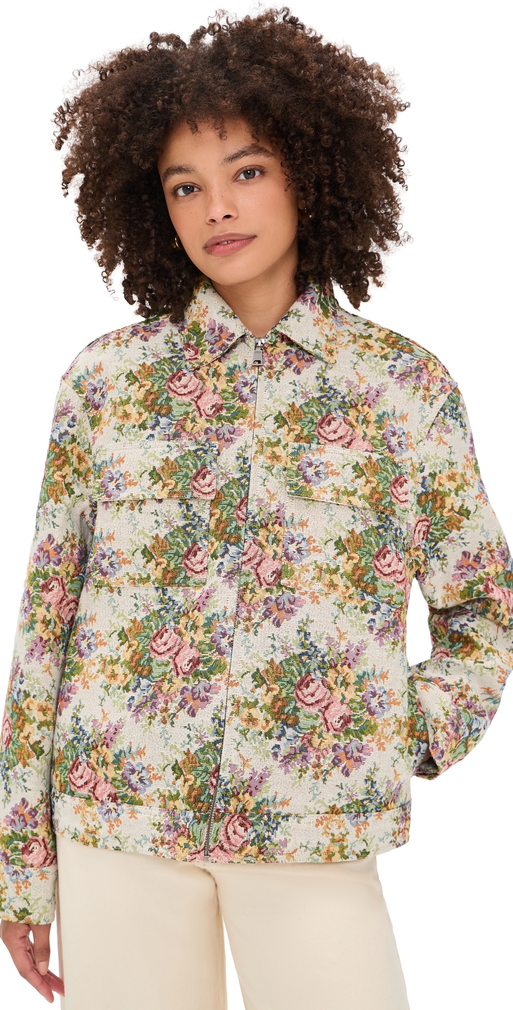 The Birdie Jacket Floral Jacquard
