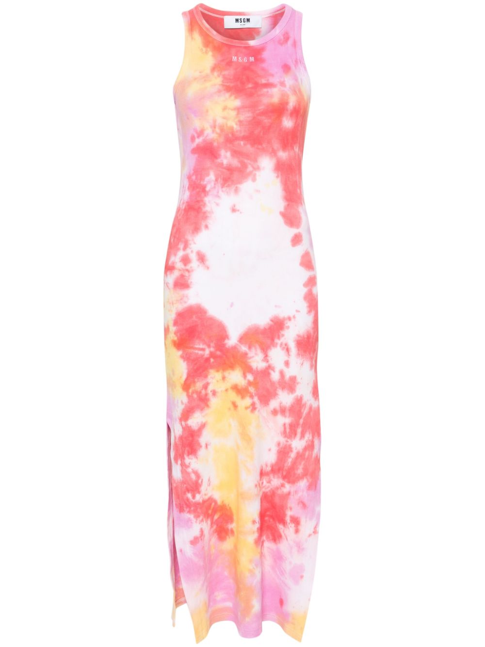 Tie-dye ribbed midi dress - Pink