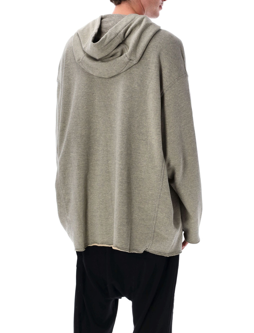 Grey Oversized Solid Hoodie