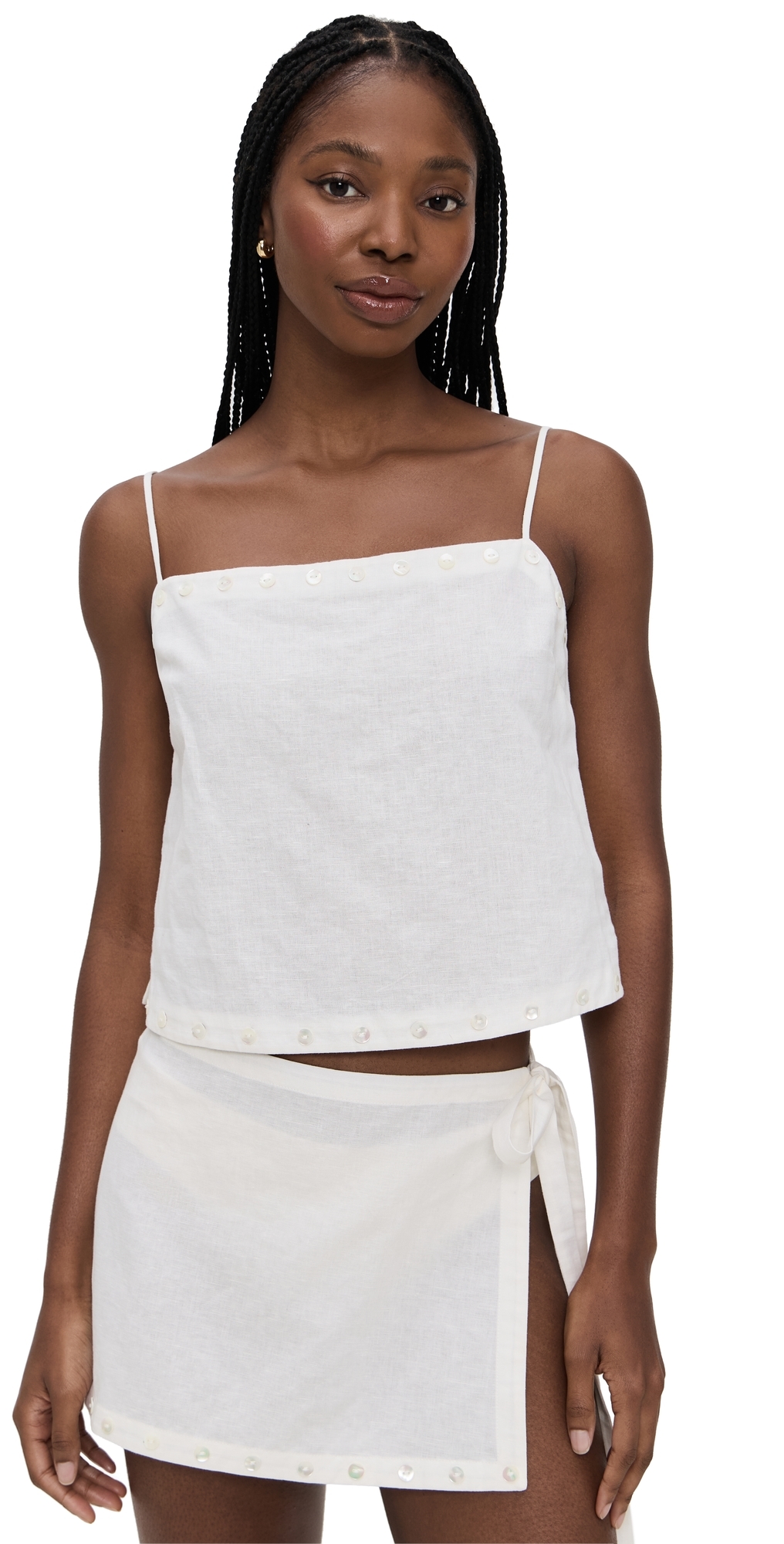 Kirra Linen Tank Ivory