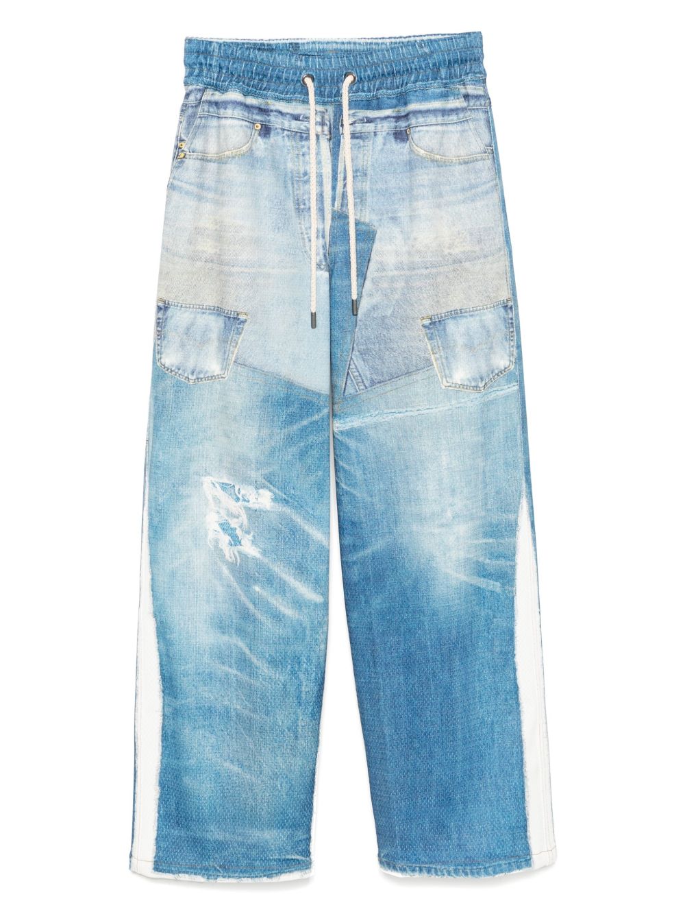 Andersson Bell denim trompe loeil mesh pants - Blue