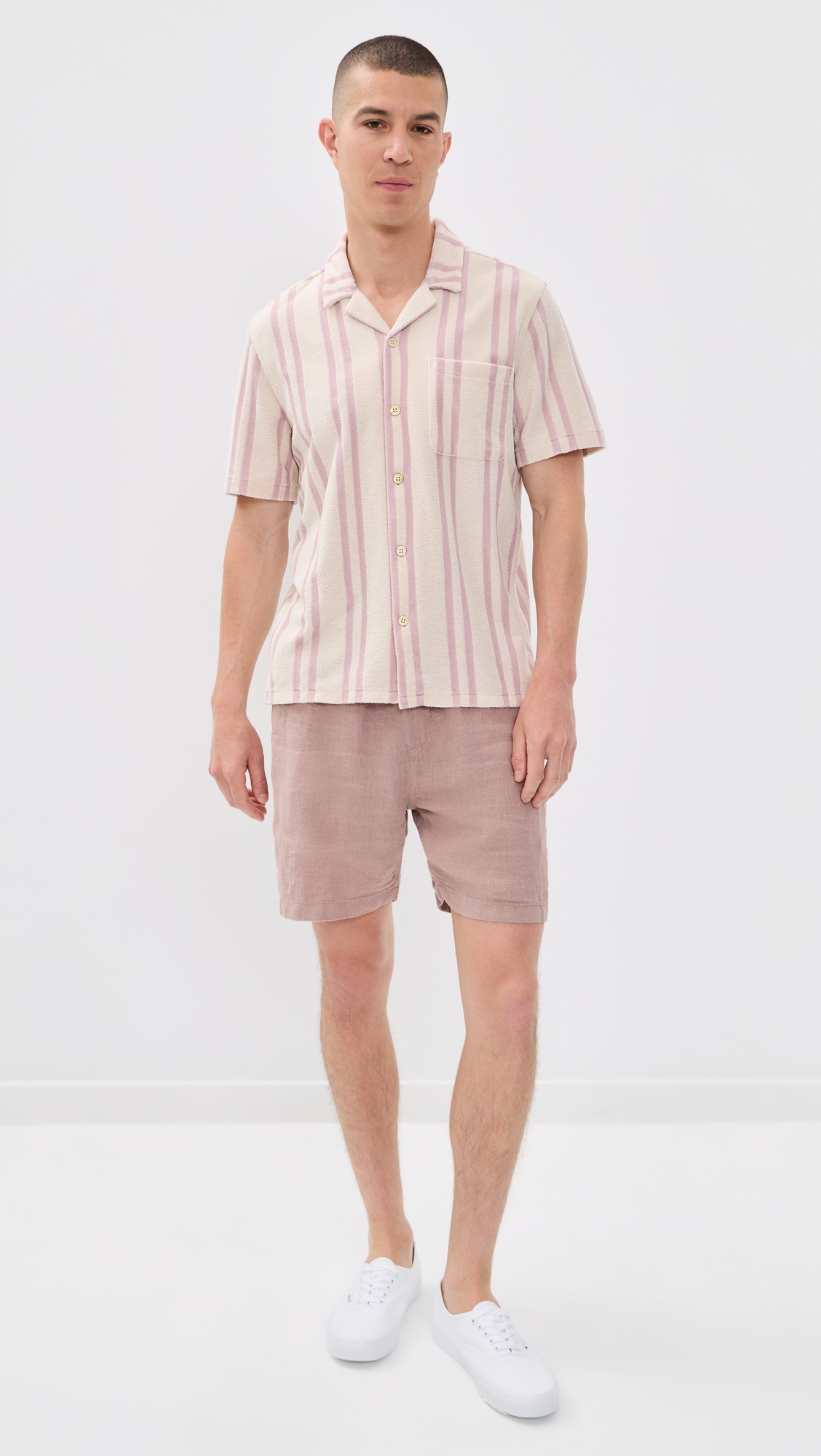 Cabana Towel Terry Shirt Pink Springs Stripe