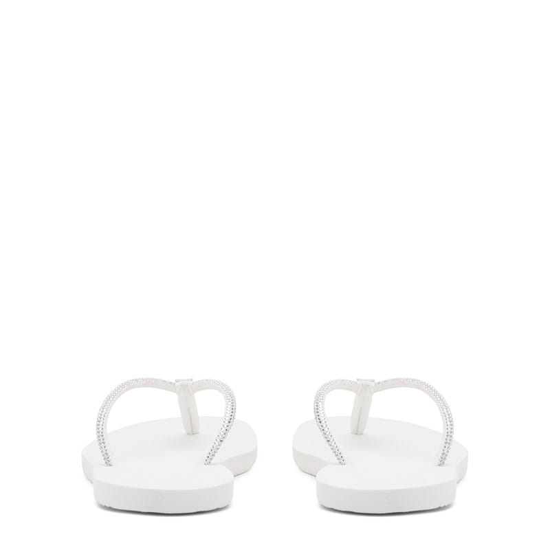 Women's Bliss Bling Flip Flop Sandals (White)