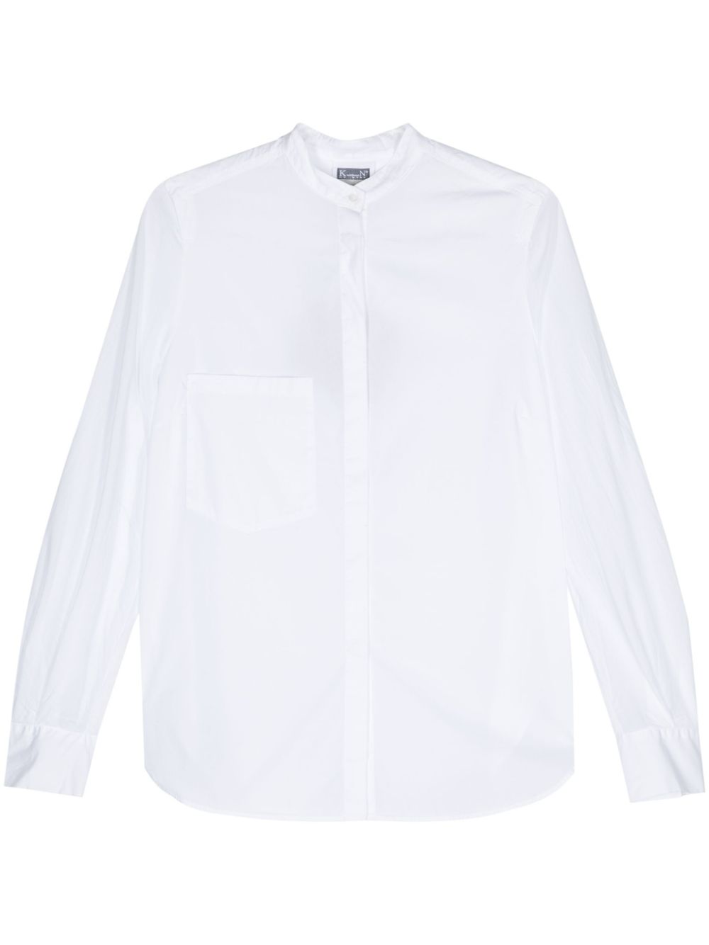 Band-collar cotton shirt - White