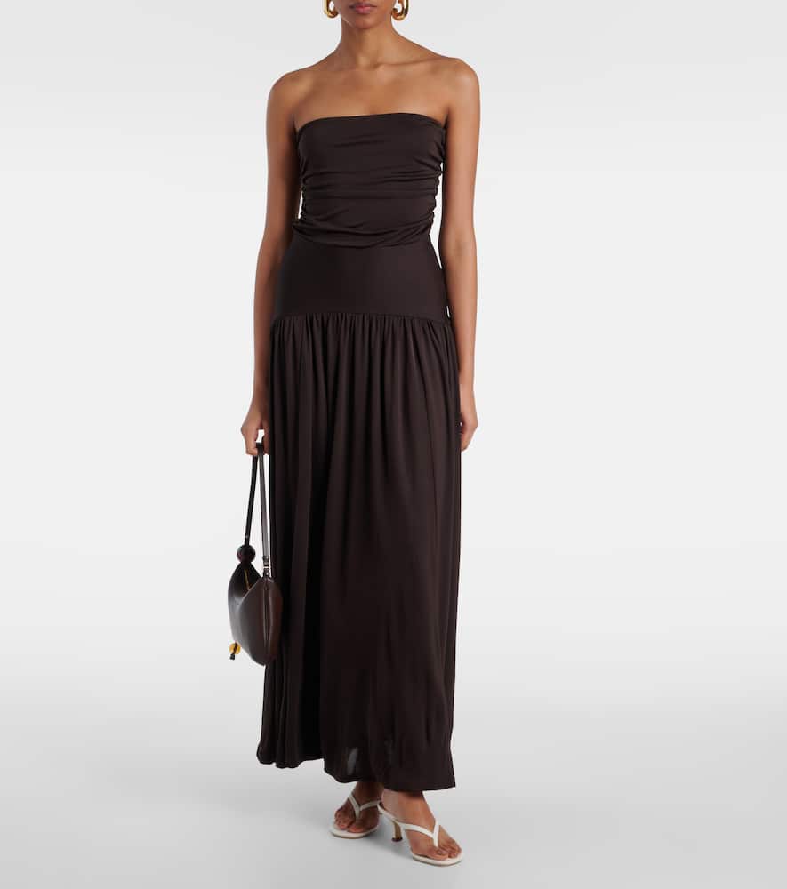 Mariana shirred jersey maxi dress