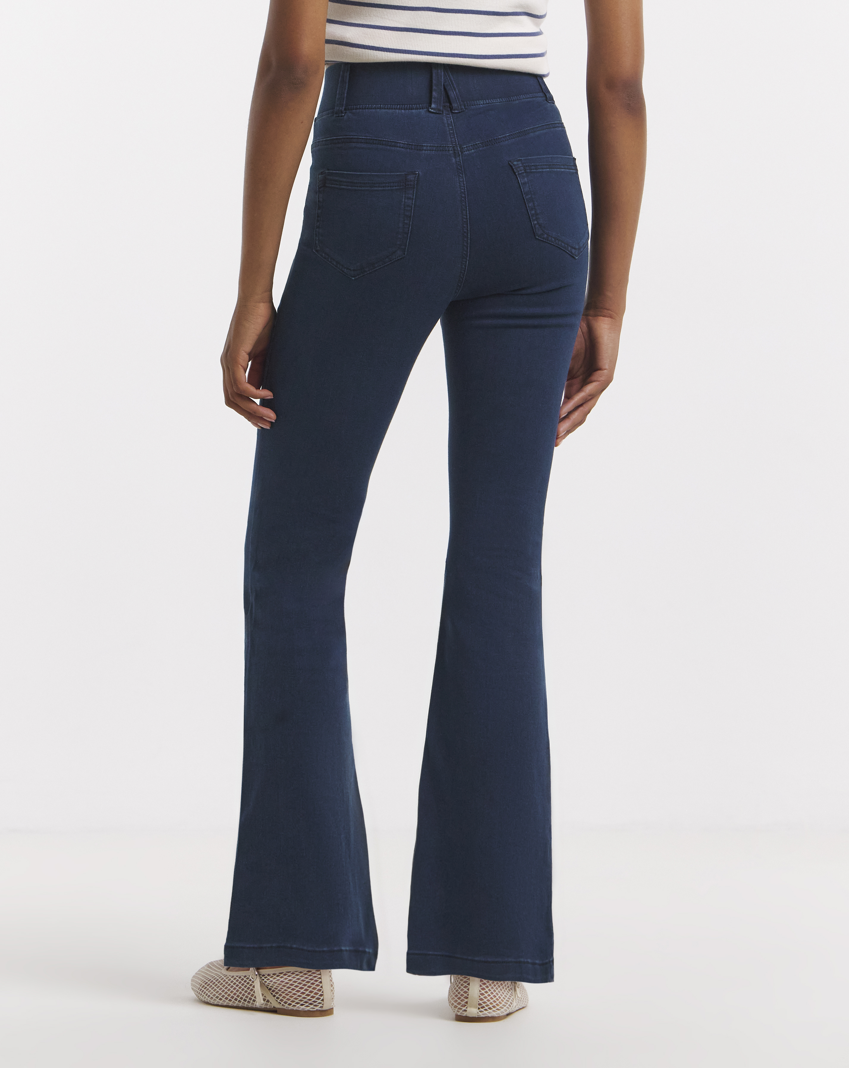 Simply Be Flared Pull On Jeggings - Blue