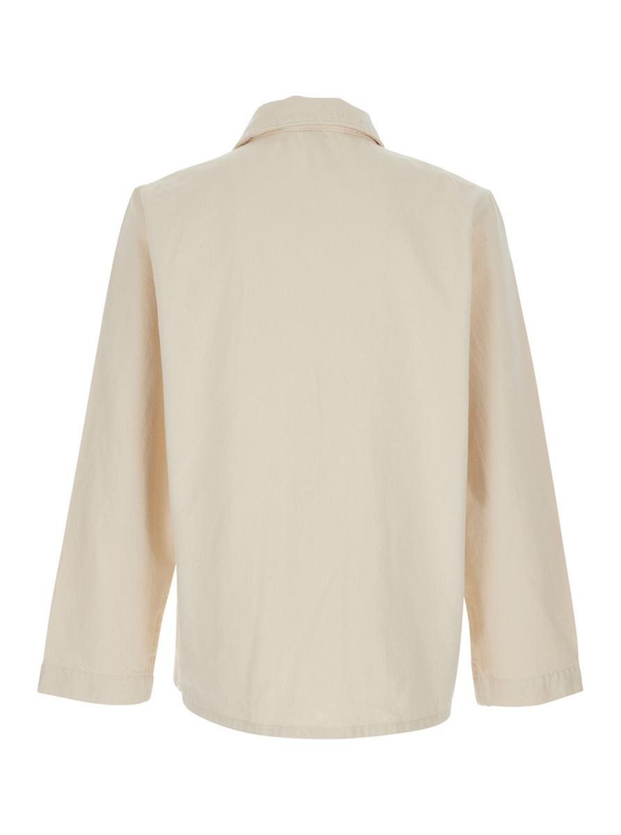'Kerlouan' Beige Jacket With Classic Collar And Front Button Closure In Cotton Man