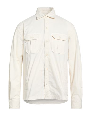 Man Shirt Off white Size L Cotton, Elastane