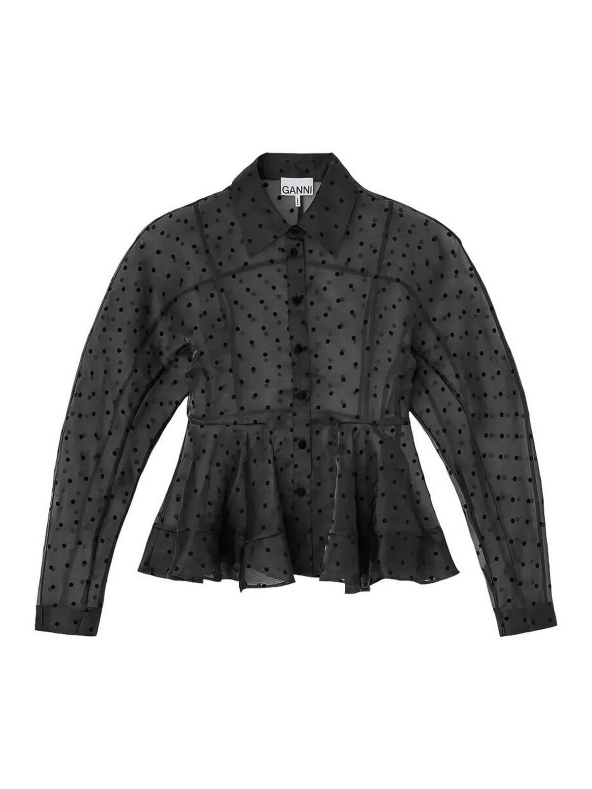 Flocked Peplum Shirt
