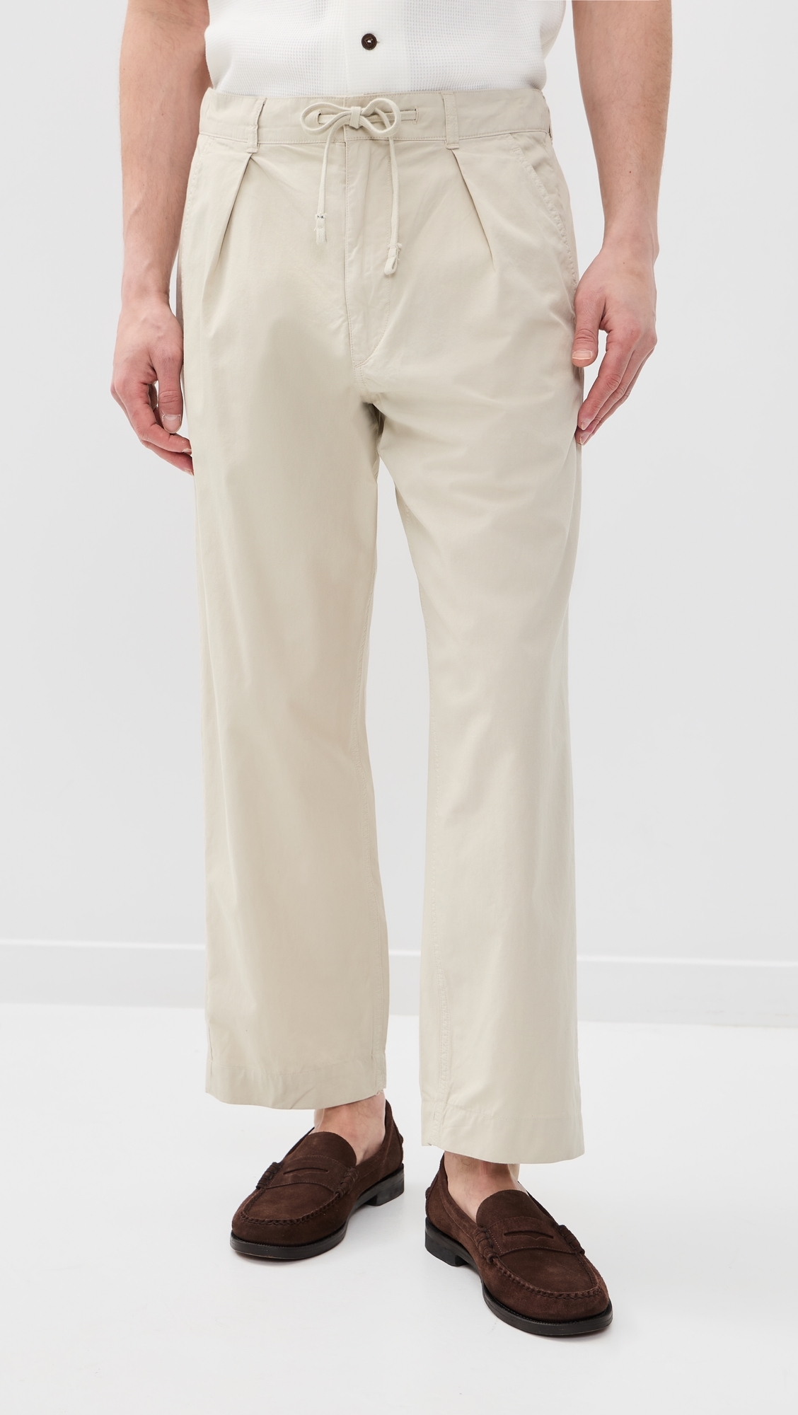 Featherweight Twill Prepster Easy Pleated Pants Stoneware Grey