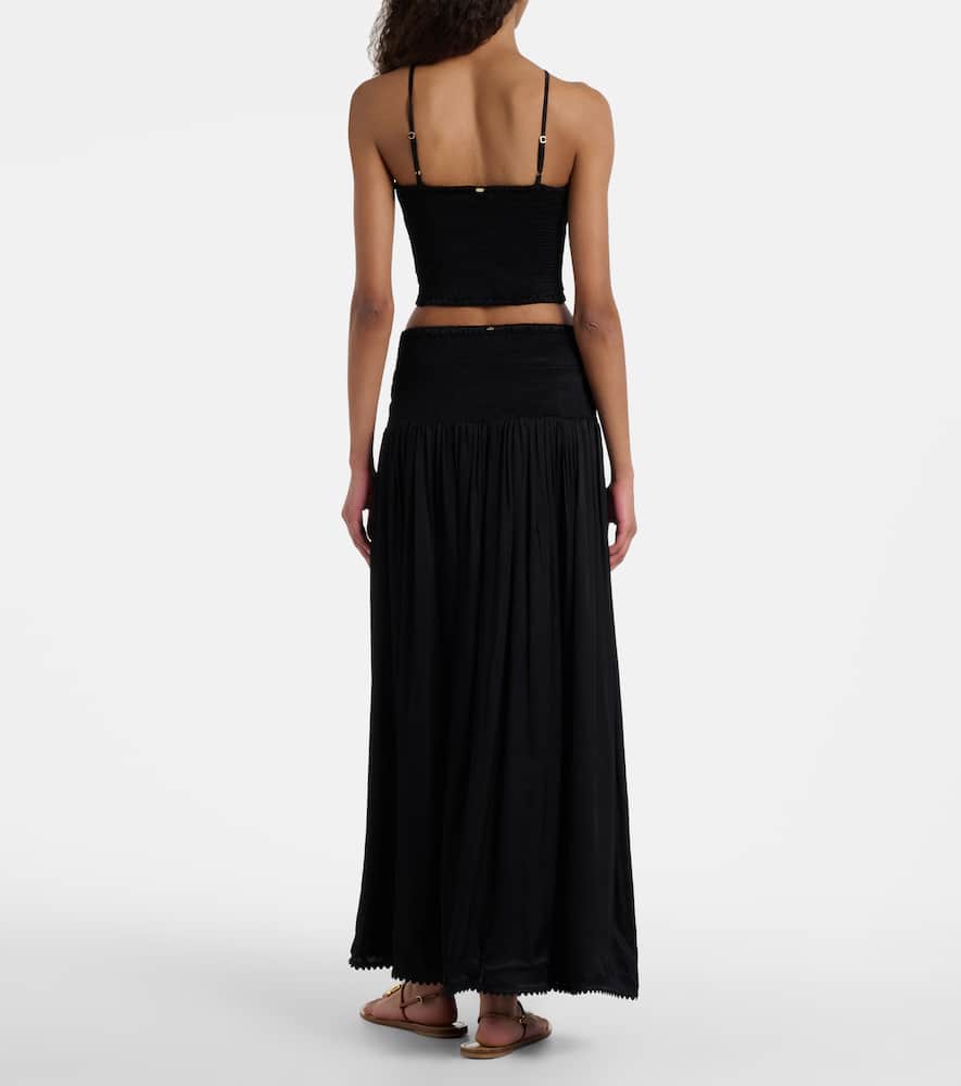 Scalloped maxi skirt