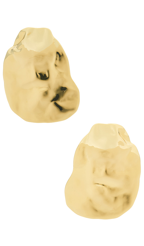 LELET NY Hera Hammered Earrings in Gold. a