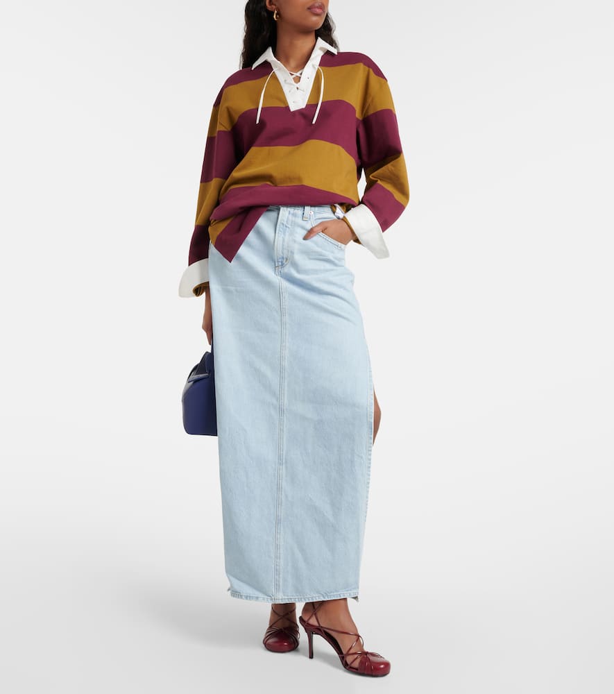 Astrid Slice denim maxi skirt