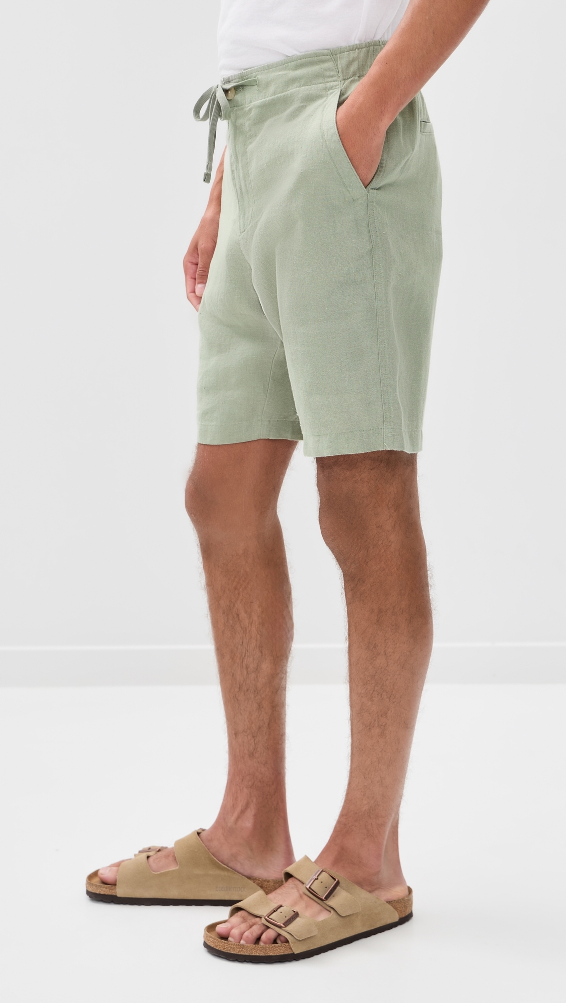 Drawstring Hemp Shorts Matcha