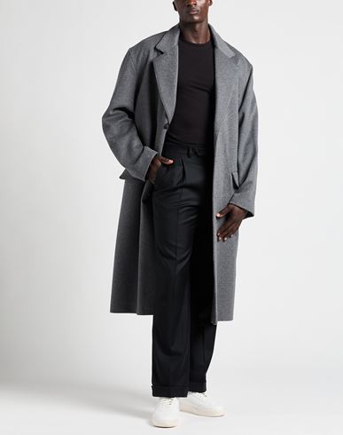 Man Coat Grey Size L Virgin Wool, Cashmere