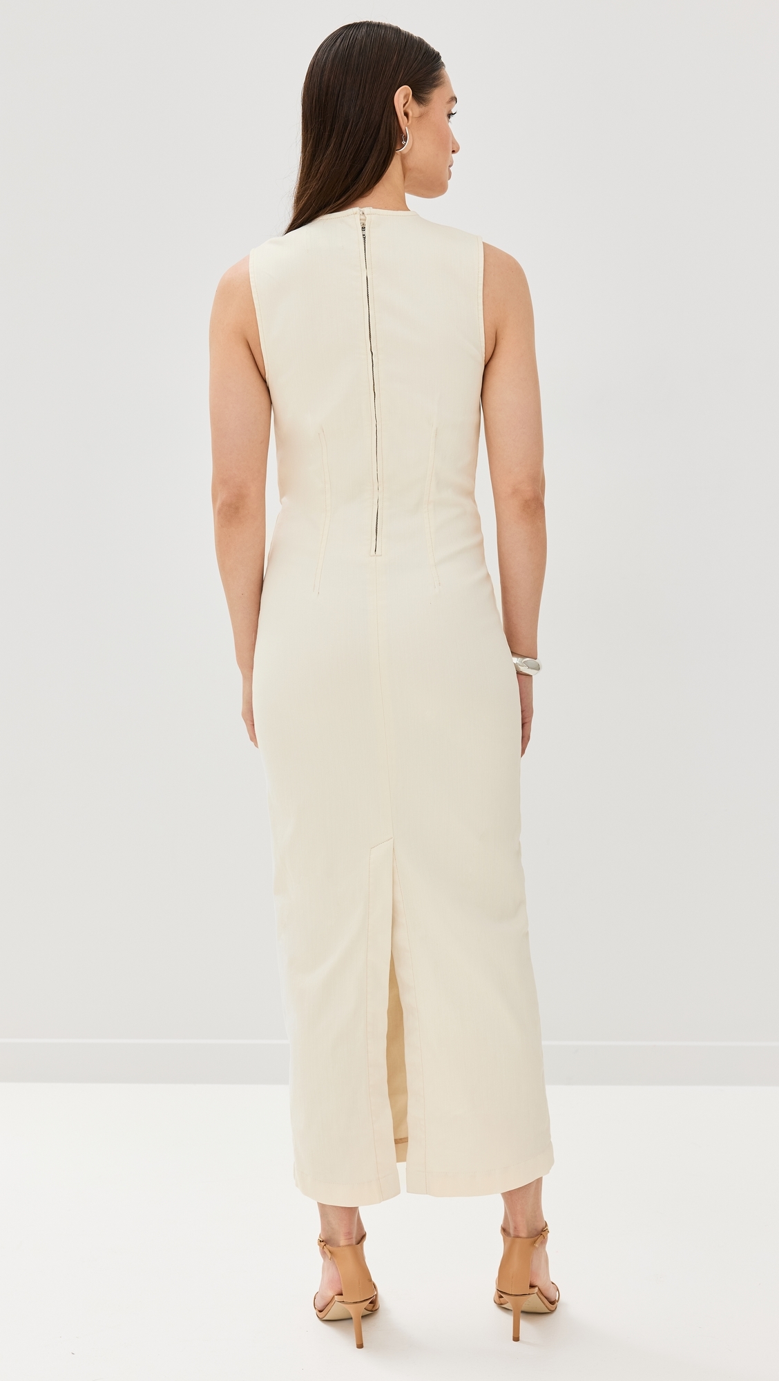 Kendi Denim Midi Dress Fior Di Latte
