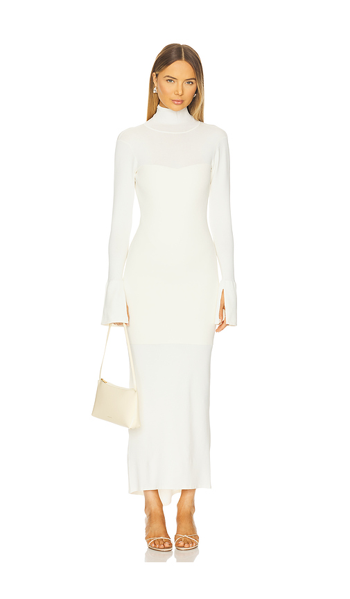 Dodiee Charlie Turtleneck Maxi Dress in Cream. M. Also in