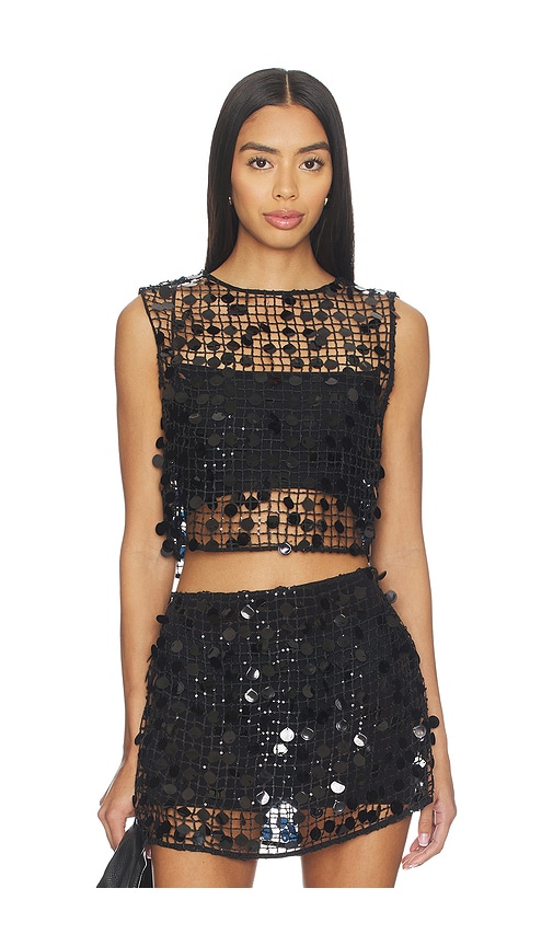 L'Academie by Marianna Drew Top in Black. - XS also in XXS, S, M