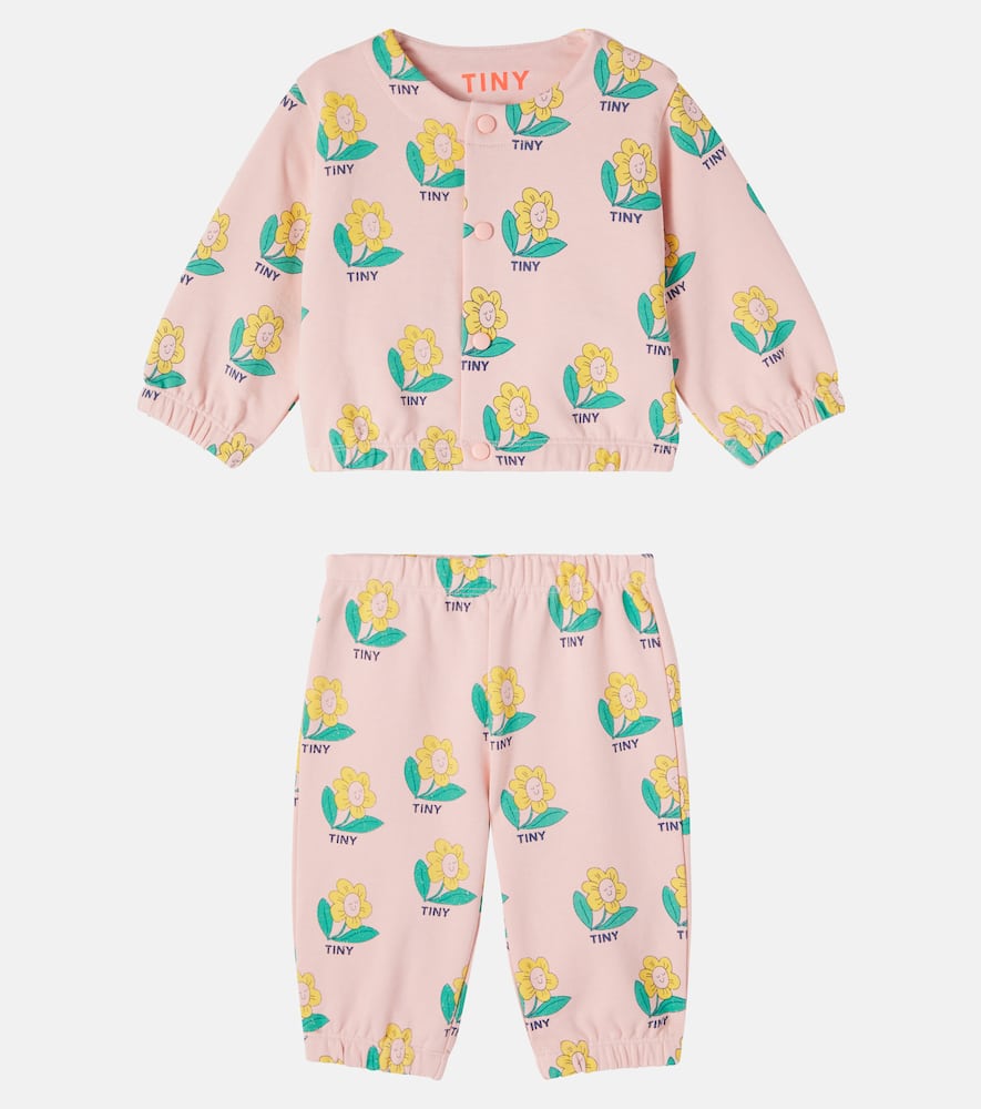 Baby printed cotton sweatshirt and sweatpants set