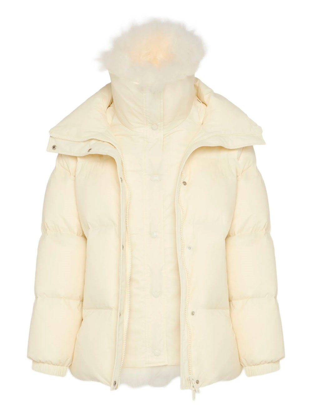 Ys Army Collection: Mid-Length Down Jacket With Removable