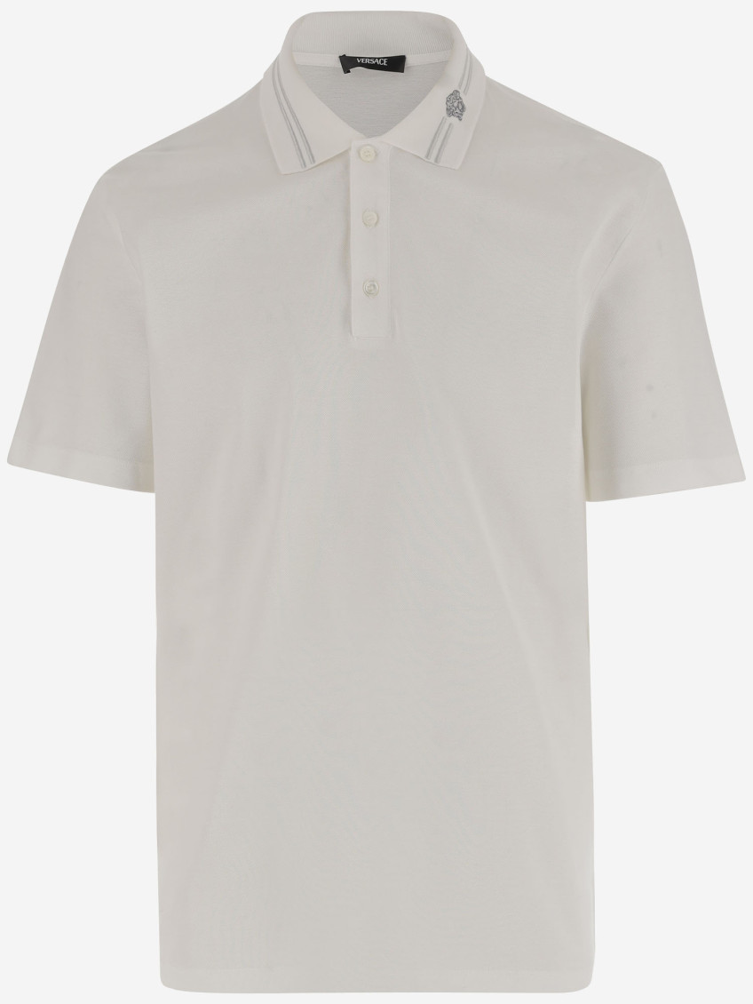 Polo Shirt With Medusa Embroidery
