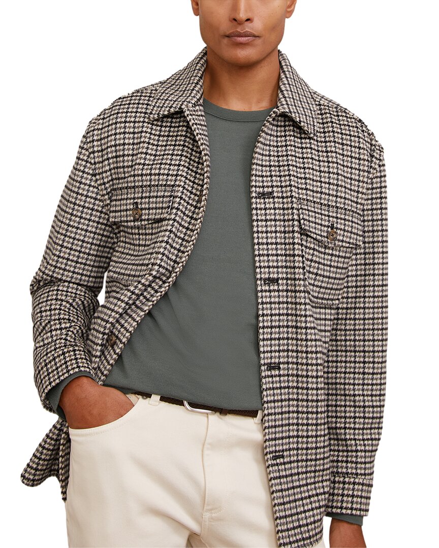 Liam Houndstooth Wool-Blend Casual Shirt