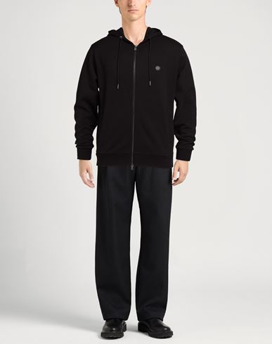 Man Sweatshirt Black Size XL Cotton, Polyester