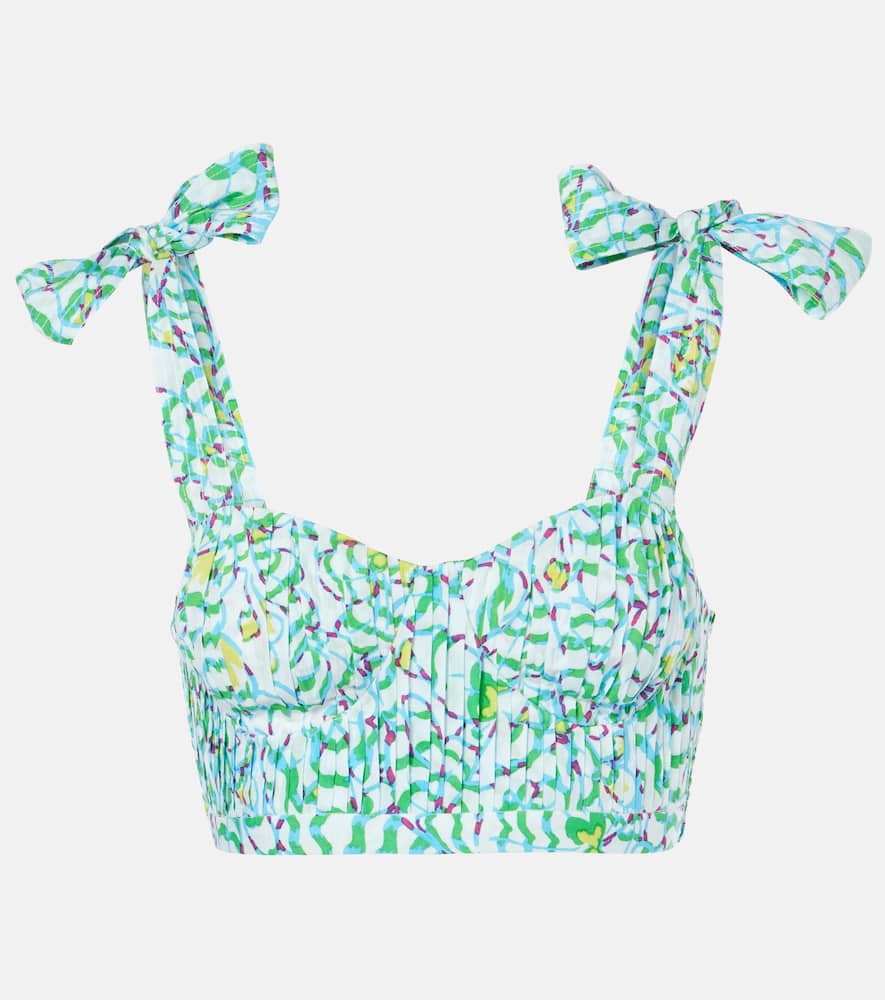 Carla printed pleated crop top